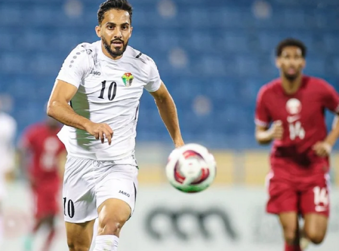 قطر تنهزم أمام الأردن بقيادة عموتة